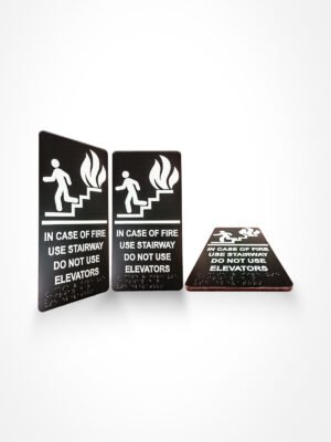 ADA Braille Stairway Signs - In case of fire