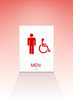 ADA Men Restroom Signs – Tactile & Braille Compliant for Commercial Buildings