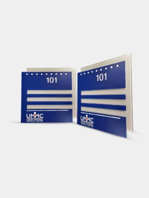 Hospital Directory Sign with Room Number and Inserts