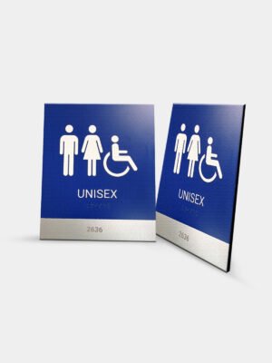Unisex Accessible Restroom Signs with Room Number